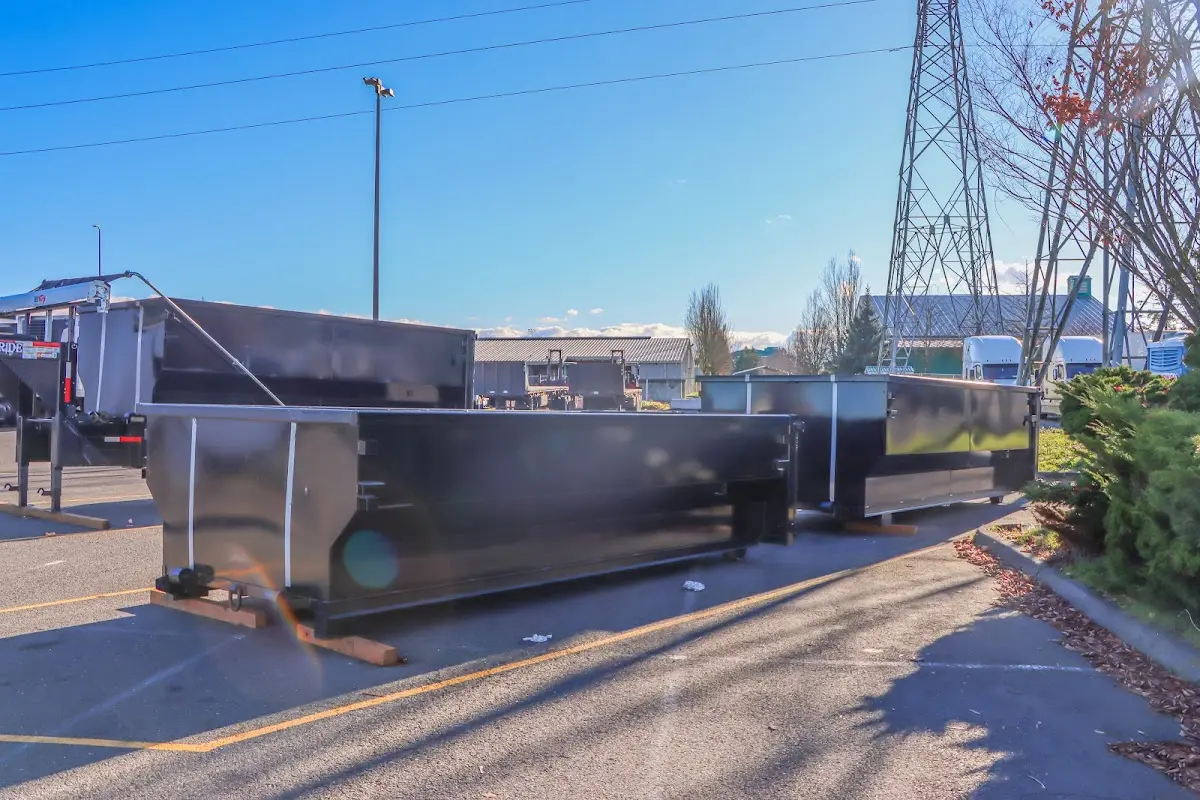 Roll-off dumpster ready for waste disposal at job site for Roofing Dumpster Rental in Haddon